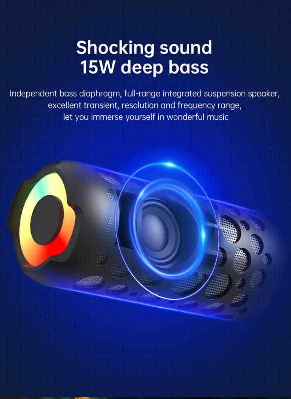 Wireless Bluetooth Audio 2-in-1 Speaker with Earbuds RGB Light Portable