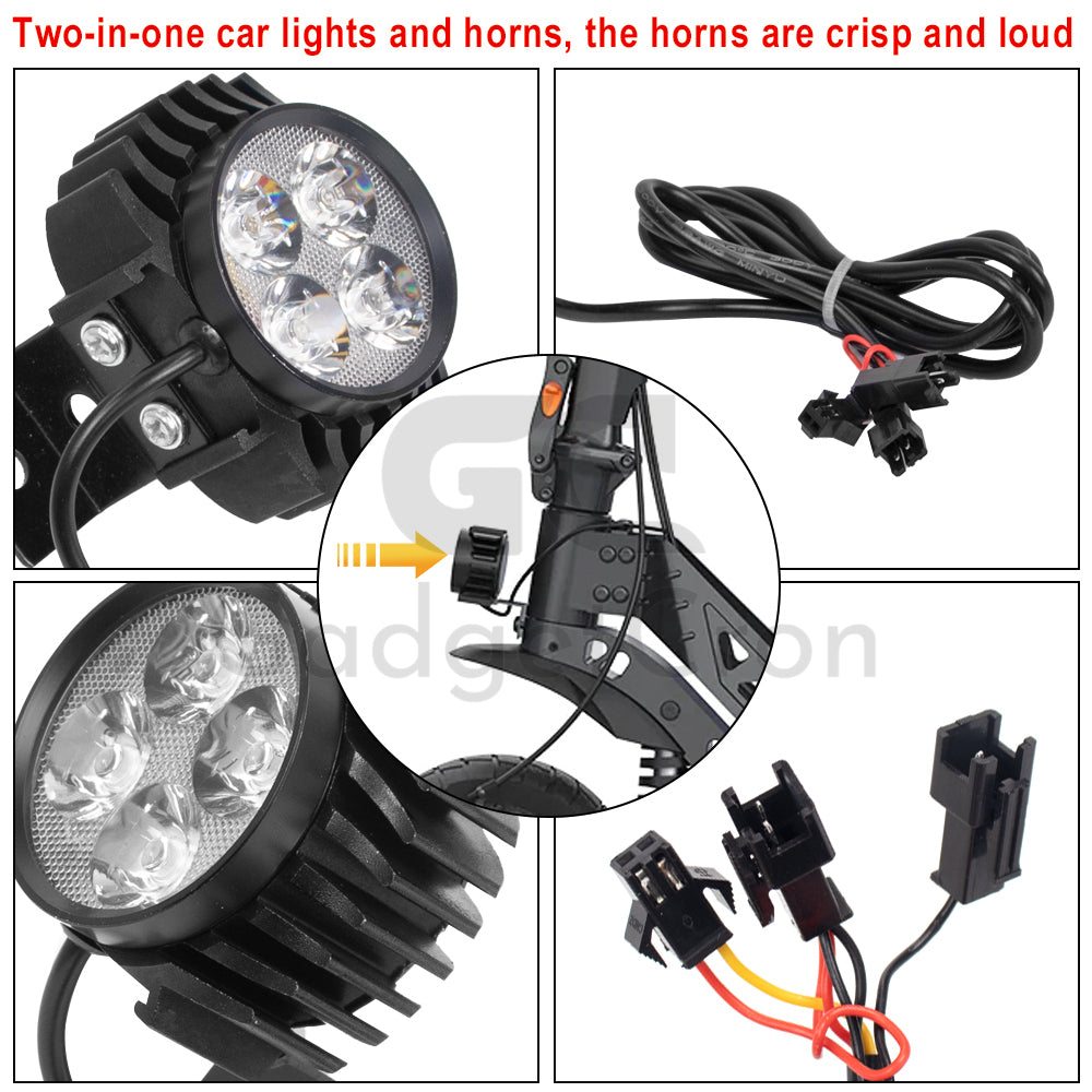 Front LED Headlight With Horn Electric Scooter Spare Parts for Kugoo Kirin M4 Pro